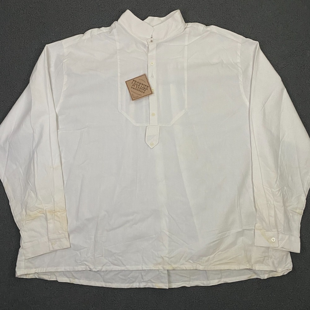 Frontier Classics Shirt Men 3XL White Dodge City Old Western Victorian Pioneer